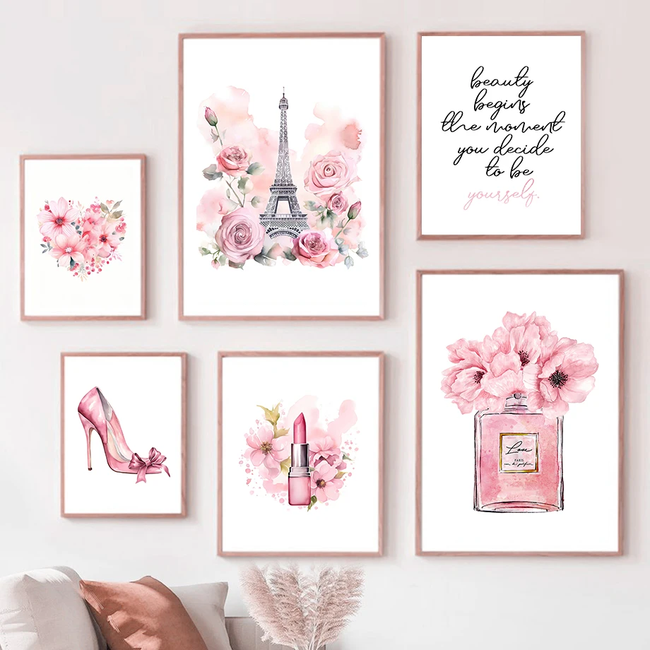 Home Decor Japandi - Parigi Fashion Art Poster Rosa Torre