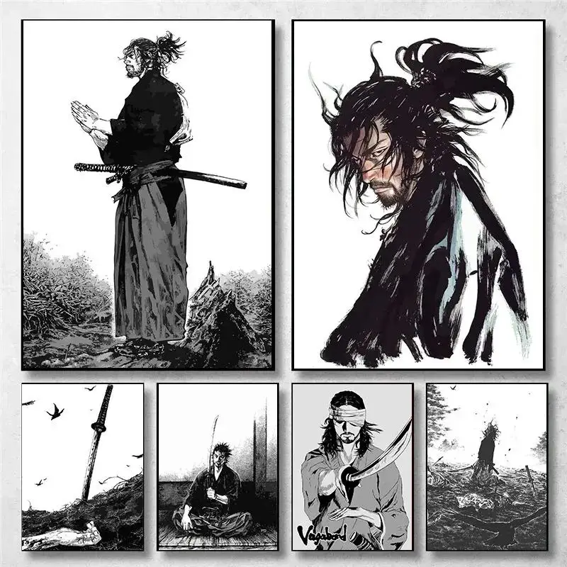Home Decor Japandi - Poster Vintage Anime Giapponese su Tela: