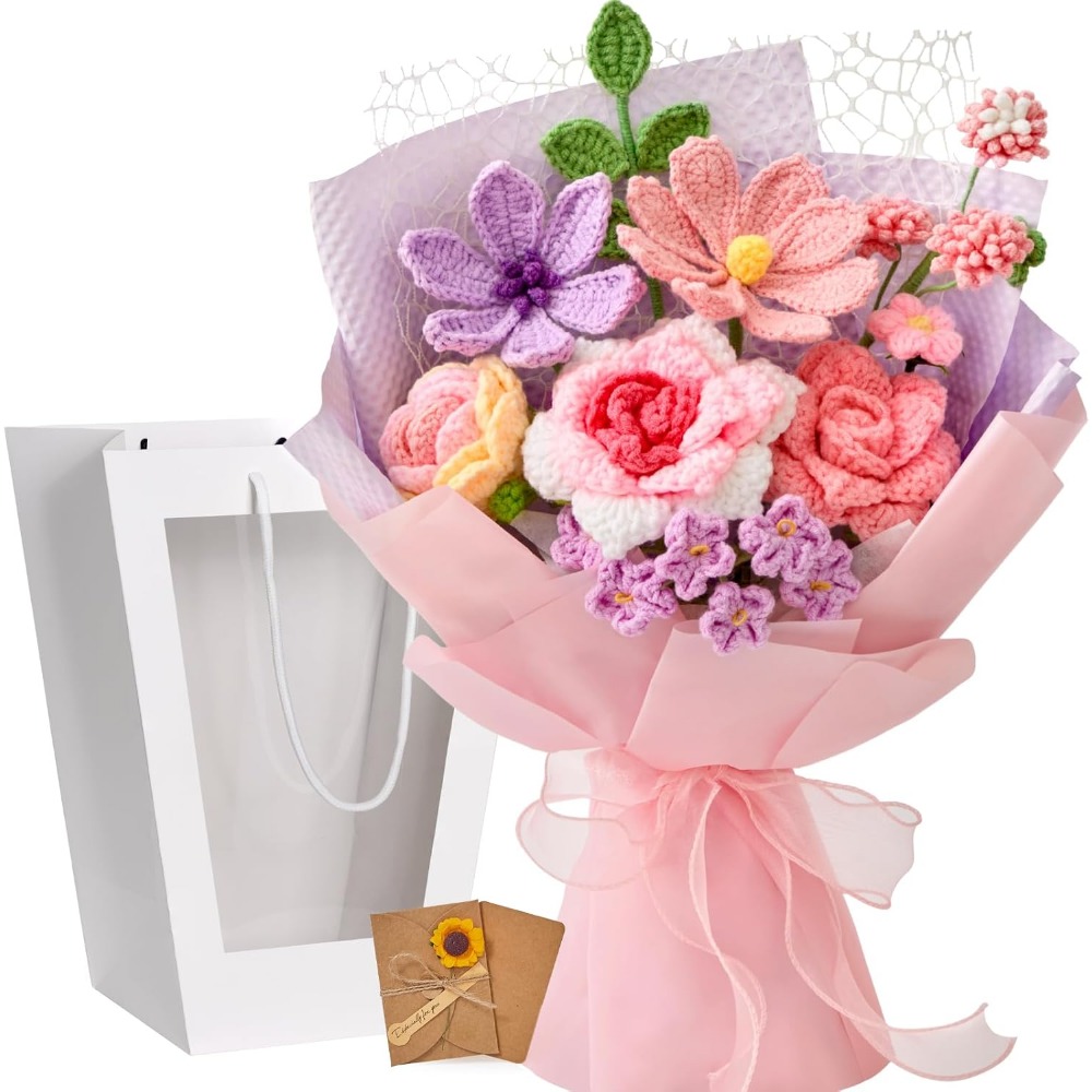 Home Decor Tulip - Bouquet di Fiori all'Uncinetto, Fiori Lavorati