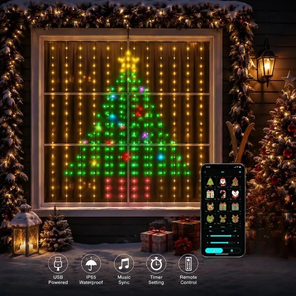 Home Decor Lighting - Luci a Tenda LED Pixel Controllabili