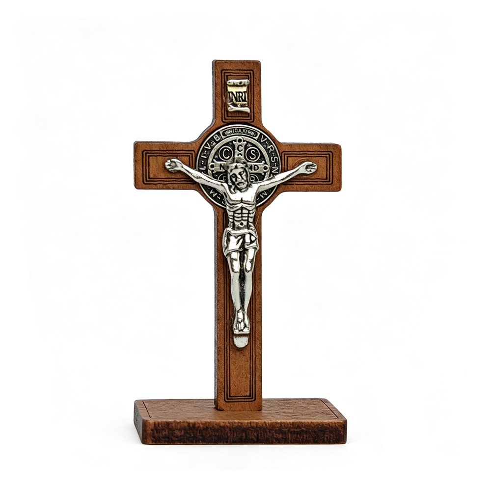 Home Decor Quirky - Crocifisso in Legno di San Benedetto