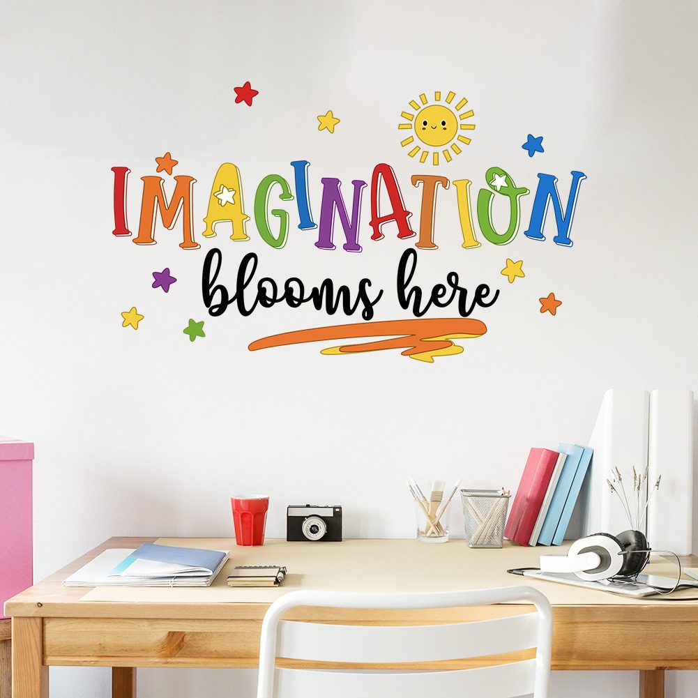 Home Decor Indonesia - Adesivi murali colorati con frase inglese