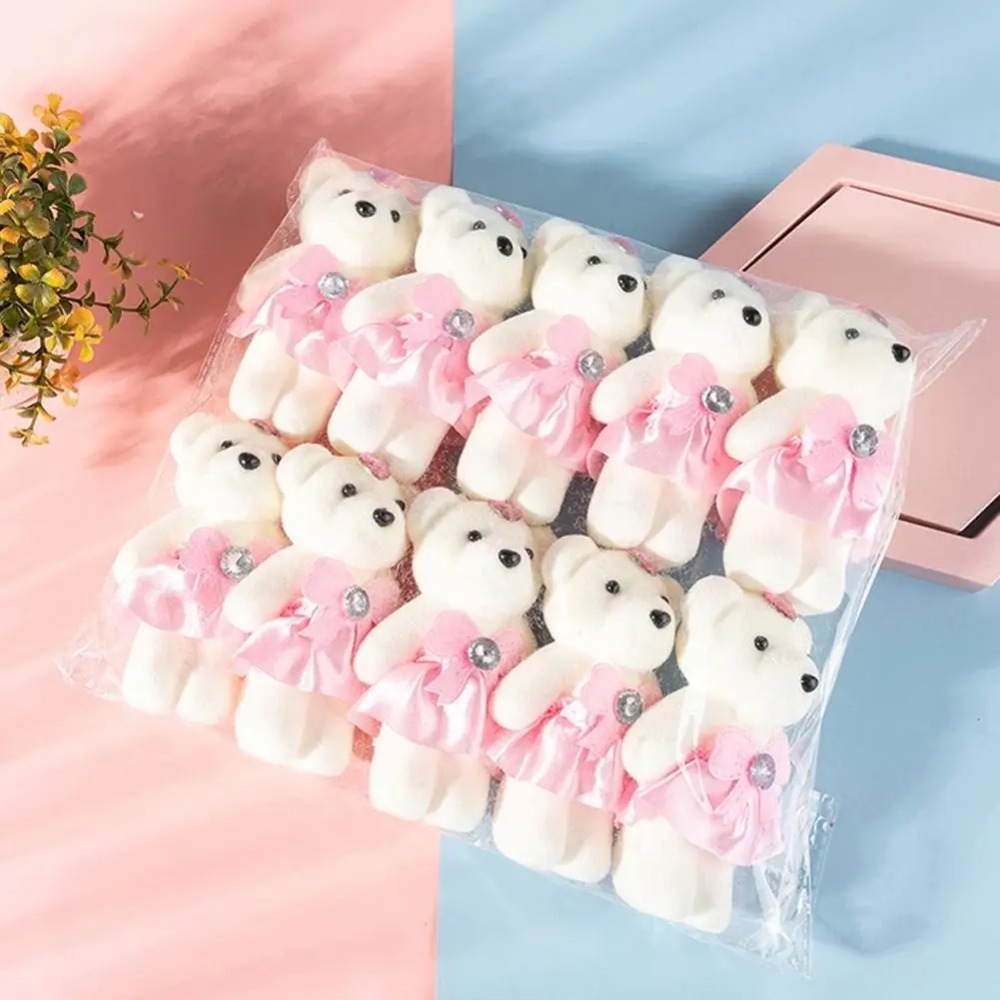 Home Decor Flowers - 10 Pezzi Orsetto Bouquet Gelato Diamantato,