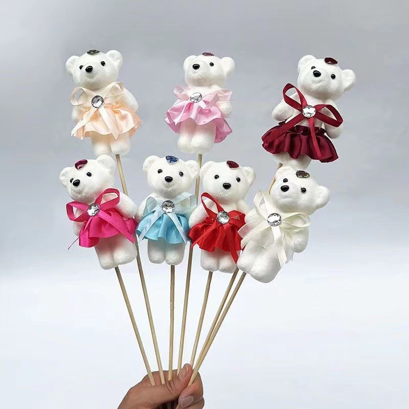 Home Decor Flowers - 10 pezzi/borsa Orso Bouquet Gelato Diamante,