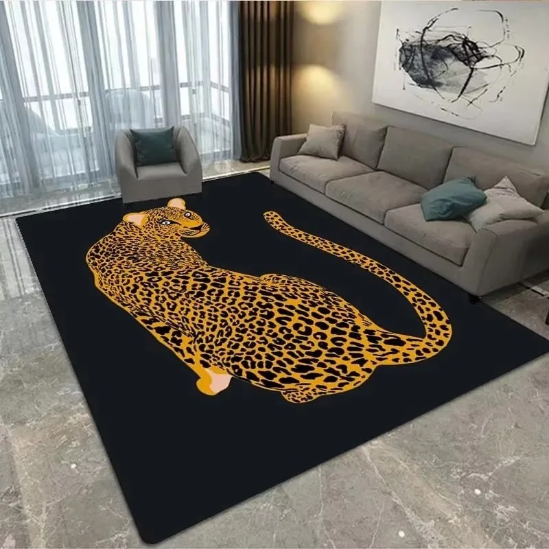 Home Decor Ig - Tappeto da Soggiorno con Design Leopardo