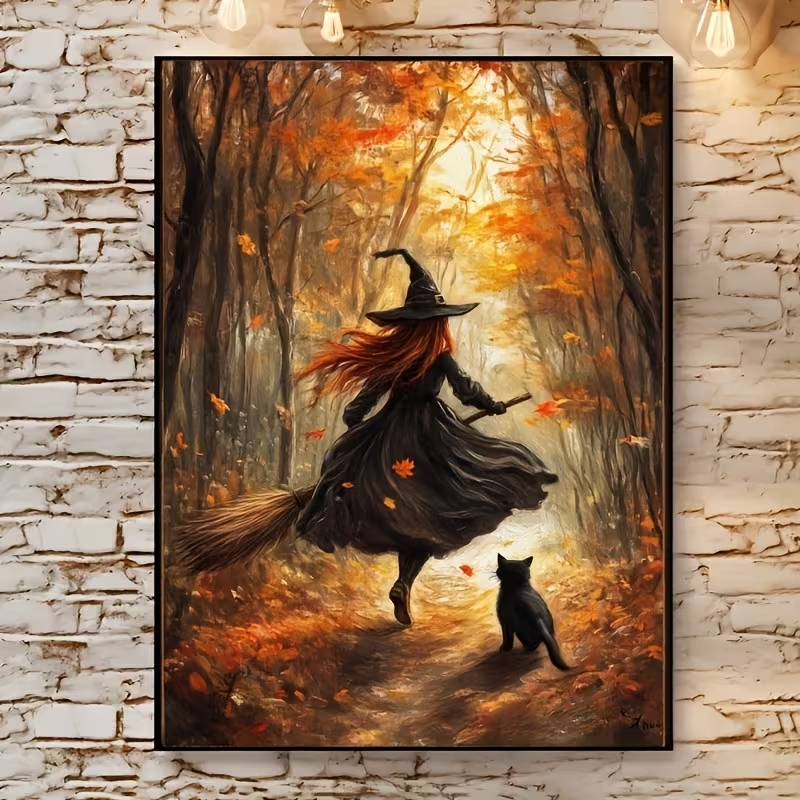 Home Decor Quirky - Stampa su Tela Retrò di Strega