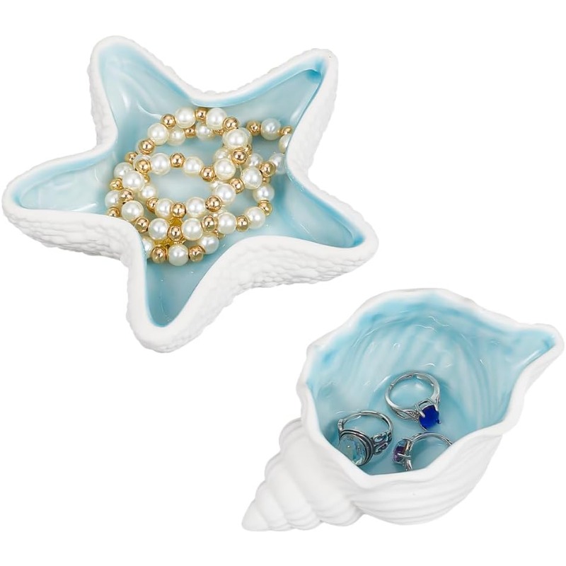 Ceramic Trinket Dish - 2 pezzi vassoio per gioielli in