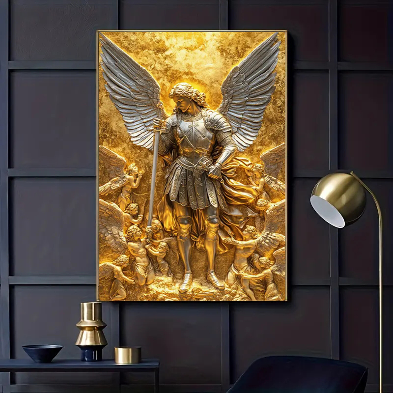 Home Decor Quirky - Statua dell'Arcangelo Michele in Oro, Arte