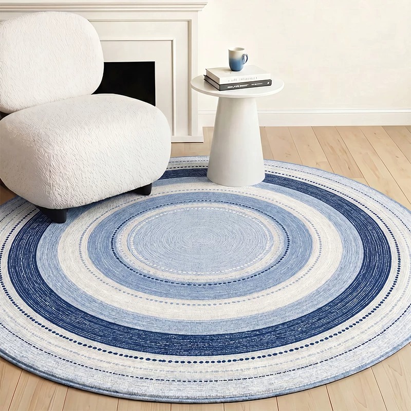 Home Decor Online Game - Tappeto Rotondo Blu Moderno Astratto per