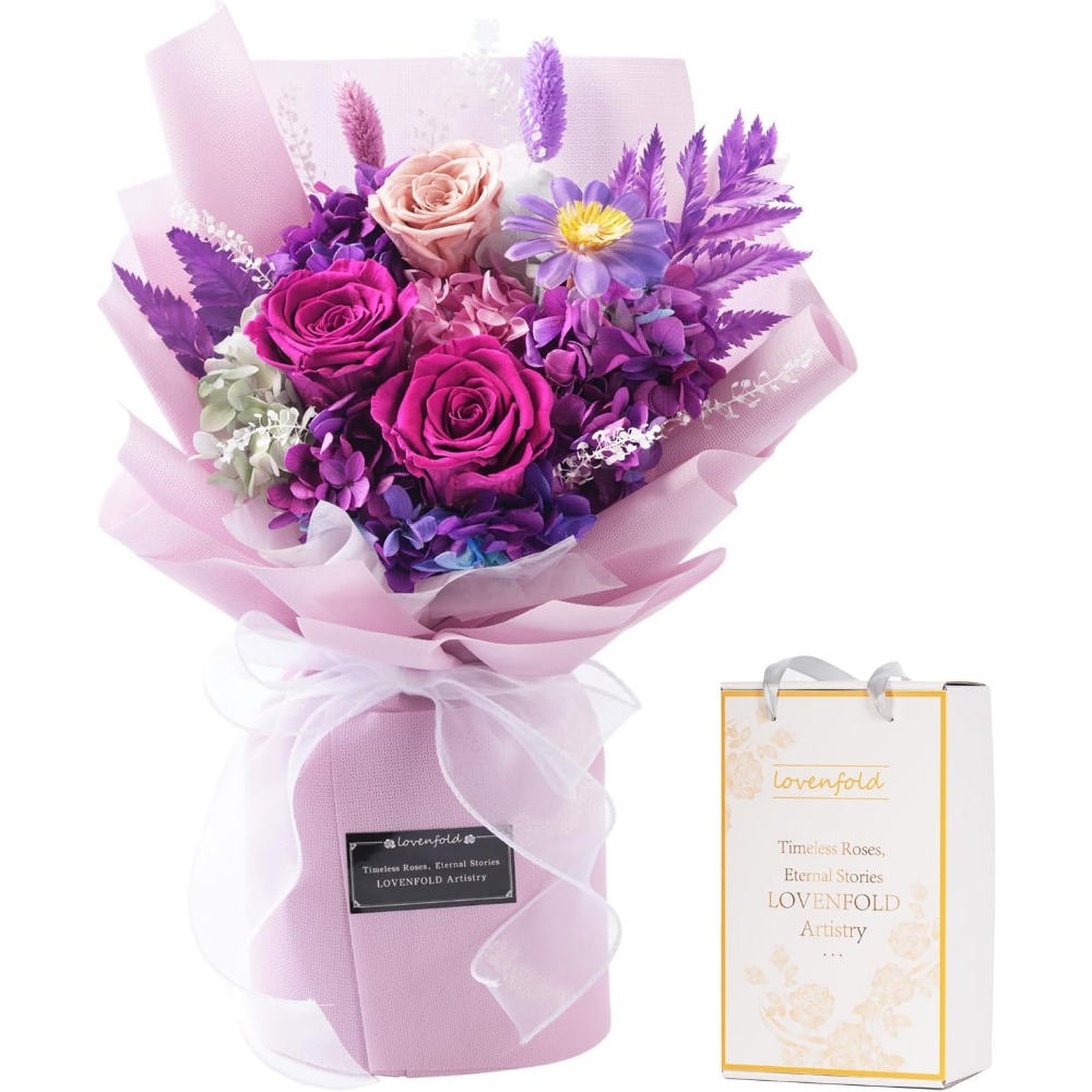 Home Decor Tulip - Bouquet di Rose Viola Stabilizzate: Durata