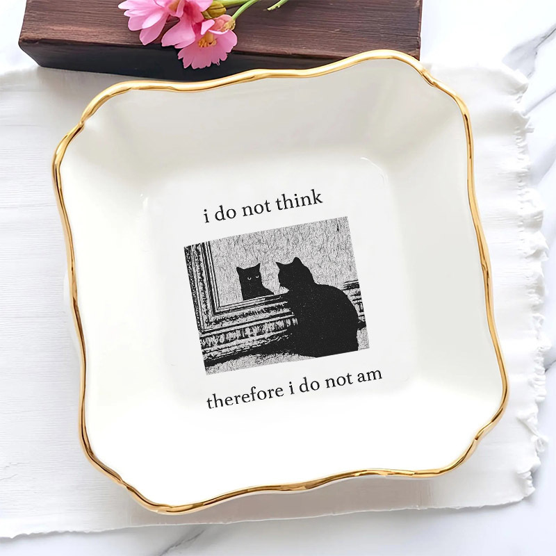 Ceramic Trinket Dish - 1 pz. Vassoio Portagioie con Motivi