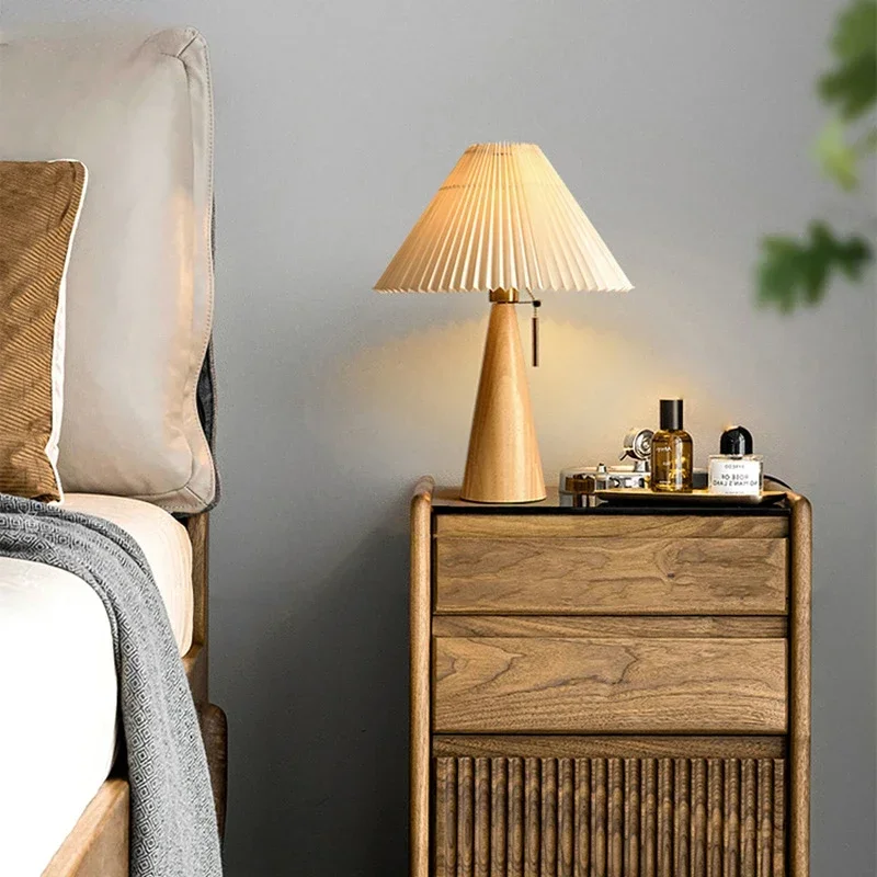 Home Decor Lighting - Lampada da tavolo retrò plissettata, luci