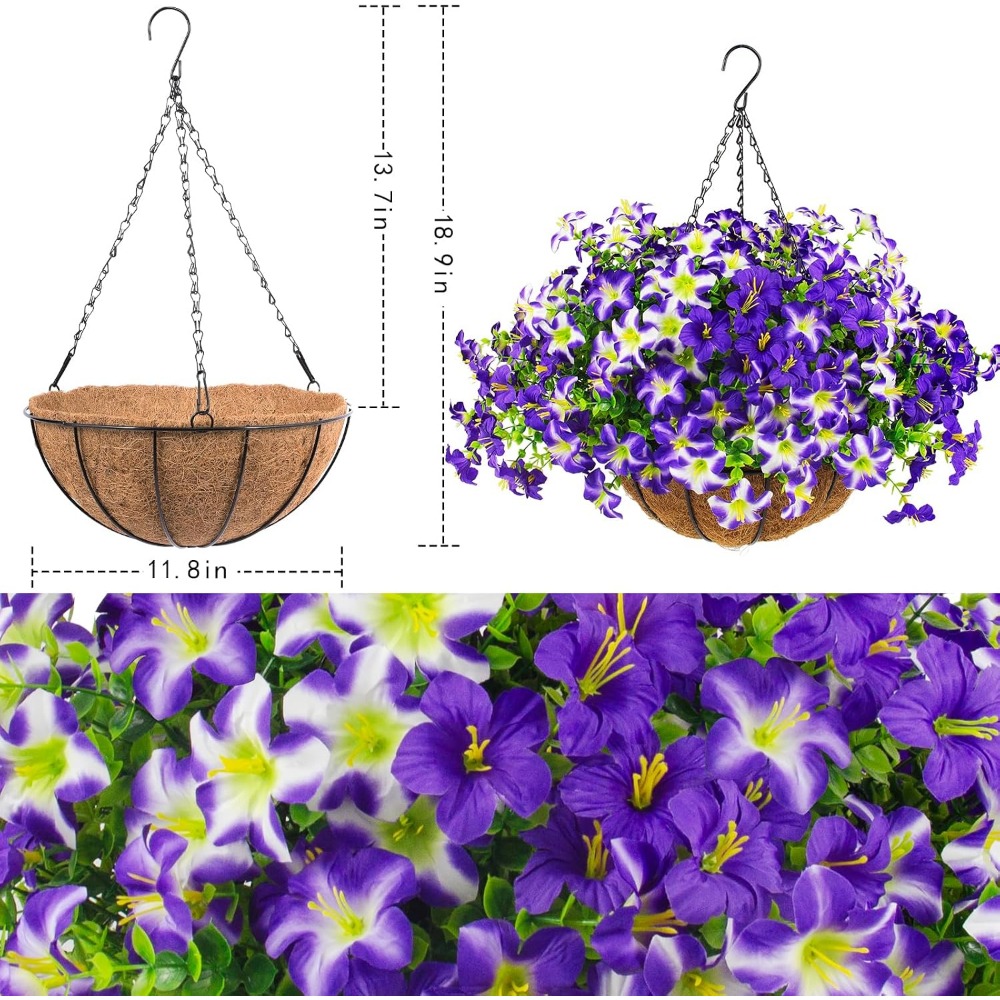 Petunie Viola Setose con Cesti - Home Decor Tulip recensione e prezzo