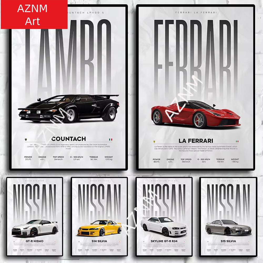 Poster di Auto Famose S14 F430 - Watercolor Poster Print recensione e prezzo