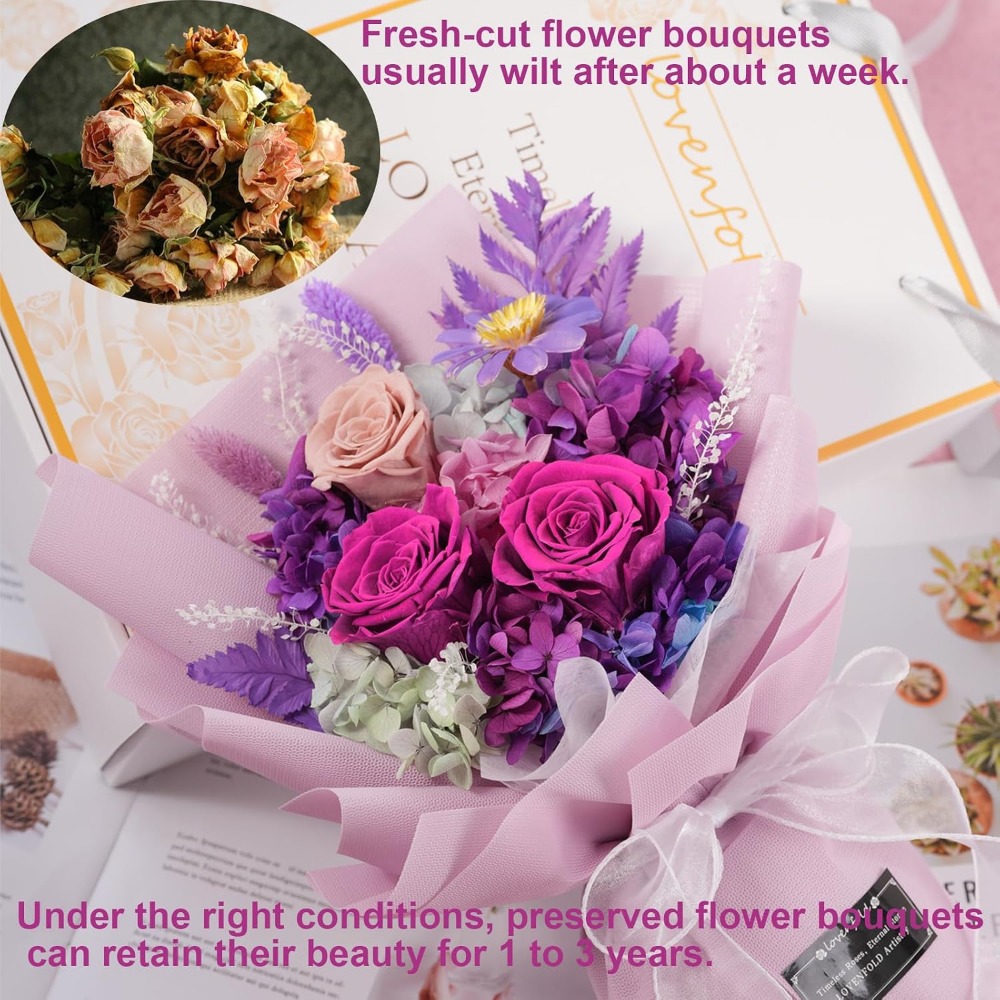 Bouquet di Rose Viola Stabiliz - Home Decor Tulip recensione e prezzo